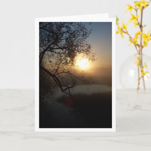 Engelse avond zonsondergang landschap kaart (Gele Bloem)