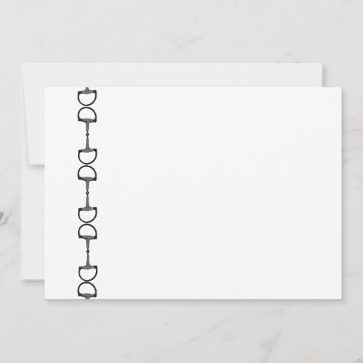 Engelse Bit Equestrian Wedding Invitations Kaart (Achterkant)