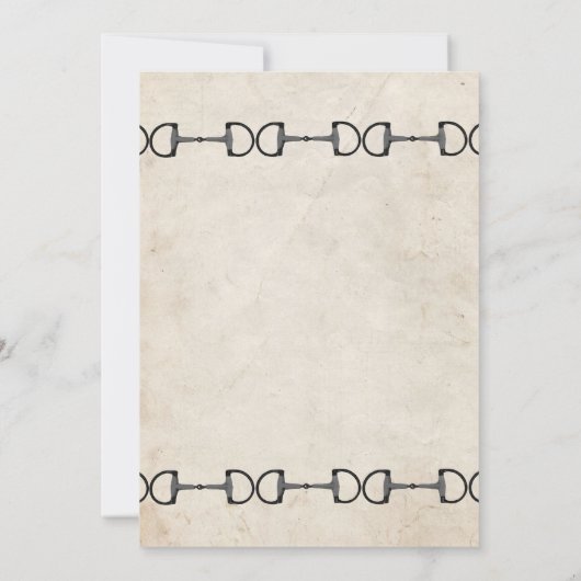 Engelse Bit Equestrian Wedding Invitations Kaart (Achterkant)