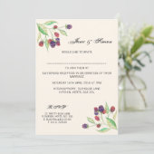 Engelse Blackberry's Botanische Avonduitnodiging Kaart (Staand voorkant)