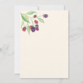 Engelse Blackberry's Botanische Avonduitnodiging Kaart (Achterkant)