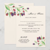 Engelse Blackberry's Botanische Avonduitnodiging Kaart (Voorkant / Achterkant)