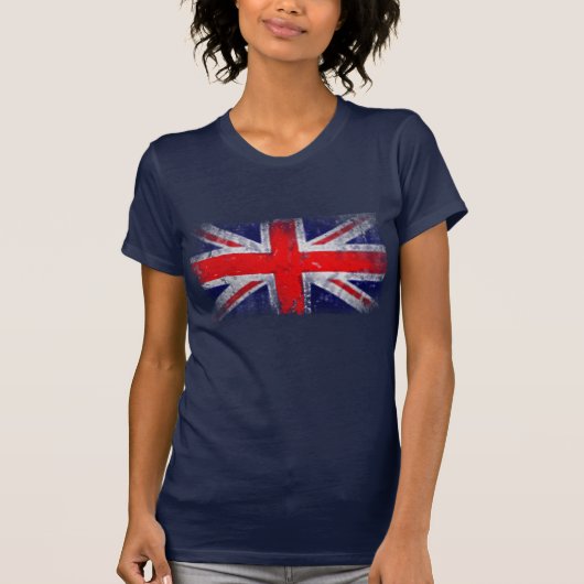 Engelse blauwe en rode vlag t-shirt (Voorkant)