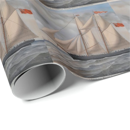 Engelse brig 'Perseverance of Fowey Cadeaupapier (Rol Hoek)