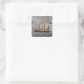 Engelse brig 'Perseverance of Fowey Vierkante Sticker (Tas)
