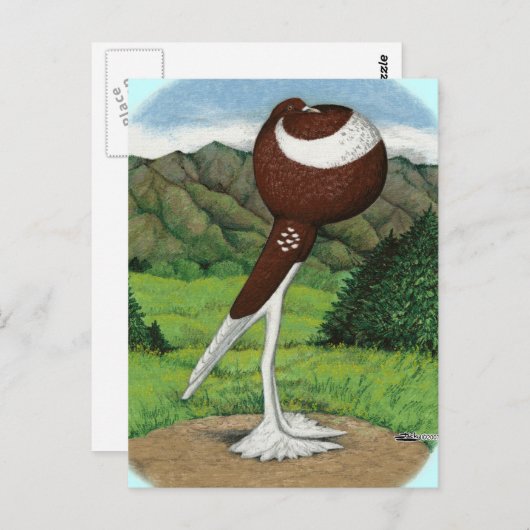 Engelse buitenste: rood met bergen briefkaart (Voorkant / Achterkant)