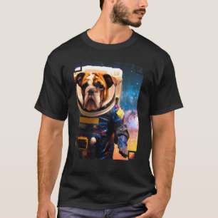 Engelse buldog astronaut buitenruimte bulldog 2 t-shirt
