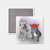 Engelse buldog en Franse buldog Magneet (Voorkant / Achterkant)