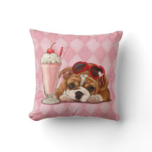 Engelse buldog en milkshake