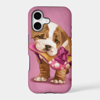 Engelse buldog en schoen