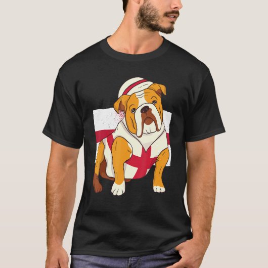 Engelse buldog Engelse vlag Mannen Engelse vlag Sp T-shirt (Voorkant)