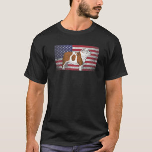 Engelse buldog hond 4 juli Amerikaanse vlag Amer T-shirt