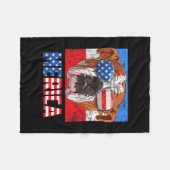 Engelse buldog hond 4 juli Amerikaanse vlag meri Fleece Deken (Voorkant (Horizontaal))