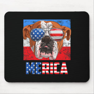 Engelse buldog hond 4 juli Amerikaanse vlag meri Muismat