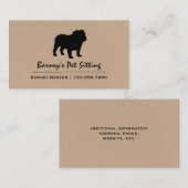 Engelse buldog | Hondenras Silhouet Visitekaartje (Voorkant / Achterkant)