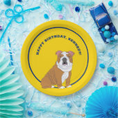 Engelse buldog illustratie gepersonaliseerde parti papieren bordje (Feest)