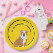 Engelse buldog illustratie gepersonaliseerde parti papieren bordje (Feest)
