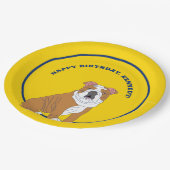 Engelse buldog illustratie gepersonaliseerde parti papieren bordje (Gekanteld)