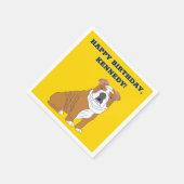 Engelse buldog illustratie gepersonaliseerde parti servet (Hoek)