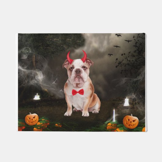 Engelse buldog in Halloween kostuum Deurmat (Voorkant)
