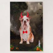 Engelse buldog in Halloween kostuum Legpuzzel (Verticaal)