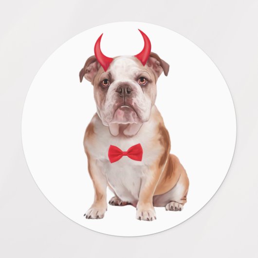 Engelse buldog in Halloween Labels (Design 2)