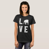 Engelse buldog Liefde  1 T-shirt (Voorkant volledig)