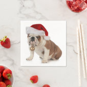Engelse buldog met Santa Hat Servetten (Insitu)