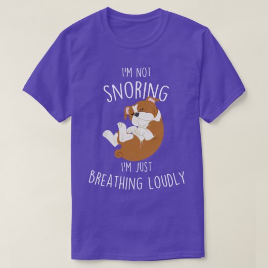 Engelse buldog niet snurken hond 1 t-shirt (Design voorkant)
