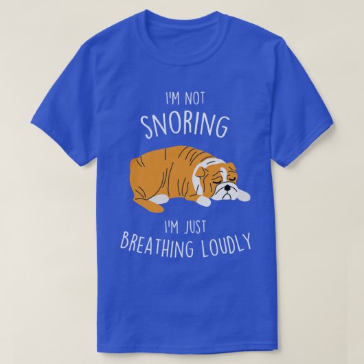 Engelse buldog niet snurken hond t-shirt (Design voorkant)