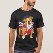 Engelse buldog Queen II Mannen Elizabeth Britse FL T-shirt (Voorkant)