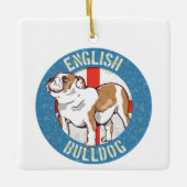 Engelse buldog Saint George's Cross Keramisch Ornament (Voorkant)