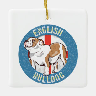 Engelse buldog Saint George's Cross Keramisch Ornament