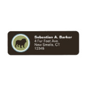 Engelse buldog silhouet | Adres Hondenras Etiket (Voorkant)