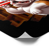 Engelse buldog spelen basketbal leuk hond basketb poster (Hoek)