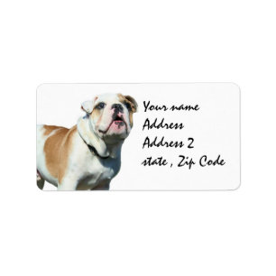 Engelse buldog-verzendlabels etiket