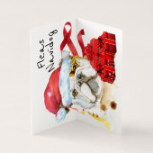 Engelse buldog xmas sack red giften DIY wish Kaart (Binnen)