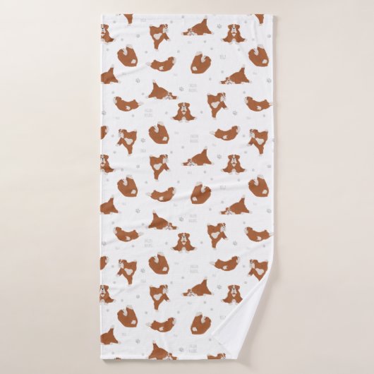 Engelse buldog yogahouding handdoek (Badhanddoek)