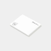 Engelse Bull Dog Eenvoudig Zwart & Wit Gepersonali Post-it® Notes (Schuin)