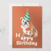 Engelse Bull Dog verjaardagsfeest uitnodiging (Voorkant)