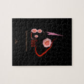 Engelse Bull Terrier Bliss met rozen Pet Art Legpuzzel (Horizontaal)