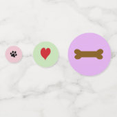 Engelse bull Terrier, Bone, Heart and Paw Print Confetti (Achterkanten)