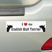 Engelse bull Terrier Bumpersticker (Op auto)