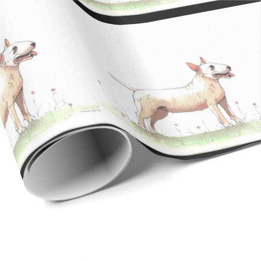 Engelse bull Terrier Cadeaupapier (Rol Hoek)