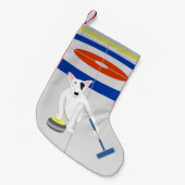 Engelse Bull Terrier Curling Kleine Kerstsok (Voorkant (Hangend))