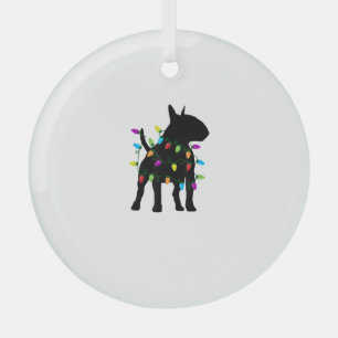 Engelse Bull Terrier Dog kerstlampjes Glas Ornament