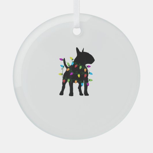 Engelse Bull Terrier Dog kerstlampjes Glas Ornament (Voorkant)