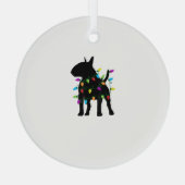Engelse Bull Terrier Dog kerstlampjes Glas Ornament (Achterkant)
