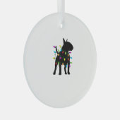 Engelse Bull Terrier Dog kerstlampjes Glas Ornament (Voorkant Rechts)