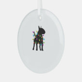 Engelse Bull Terrier Dog kerstlampjes Glas Ornament (Voorkant links)